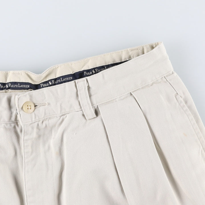 Ralph Lauren POLO RALPH LAUREN ANDREW SHORT Two-pleat Chino Shorts Men's Size W31 cotton ivory Vintage Second Hand