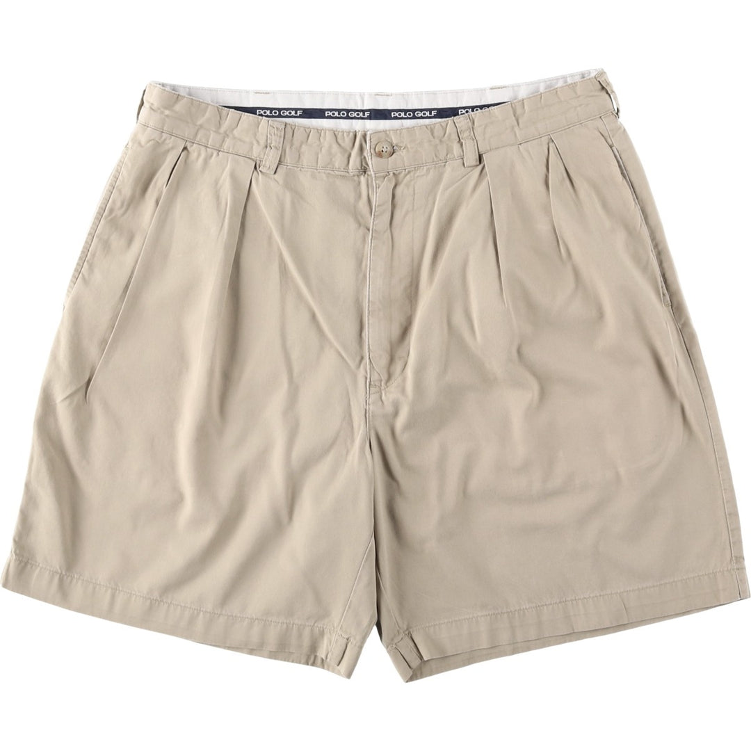 Ralph Lauren POLO GOLF CLASSIC GOLF SHORT Two-Pleat Chino Shorts, Men's Size W34 (approx.) cotton Beige type Vintage Second Hand