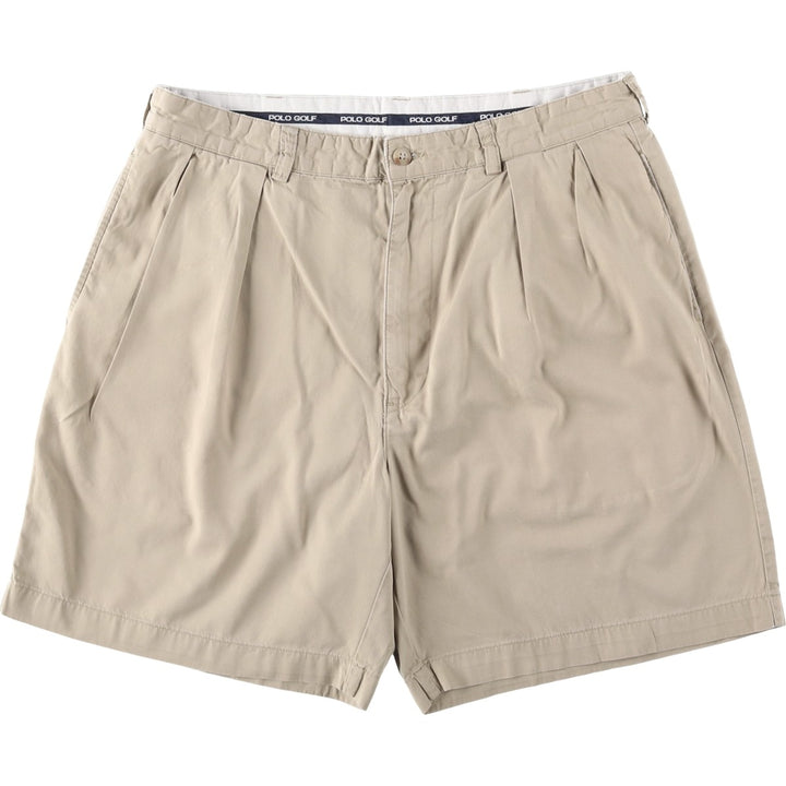 Ralph Lauren POLO GOLF CLASSIC GOLF SHORT Two-Pleat Chino Shorts, Men's Size W34 (approx.) cotton Beige type Vintage Second Hand