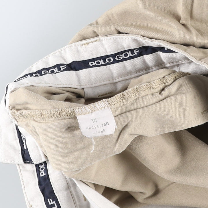 Ralph Lauren POLO GOLF CLASSIC GOLF SHORT Two-Pleat Chino Shorts, Men's Size W34 (approx.) cotton Beige type Vintage Second Hand