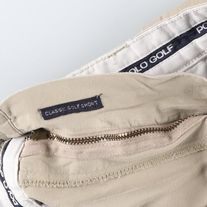 Ralph Lauren POLO GOLF CLASSIC GOLF SHORT Two-Pleat Chino Shorts, Men's Size W34 (approx.) cotton Beige type Vintage Second Hand