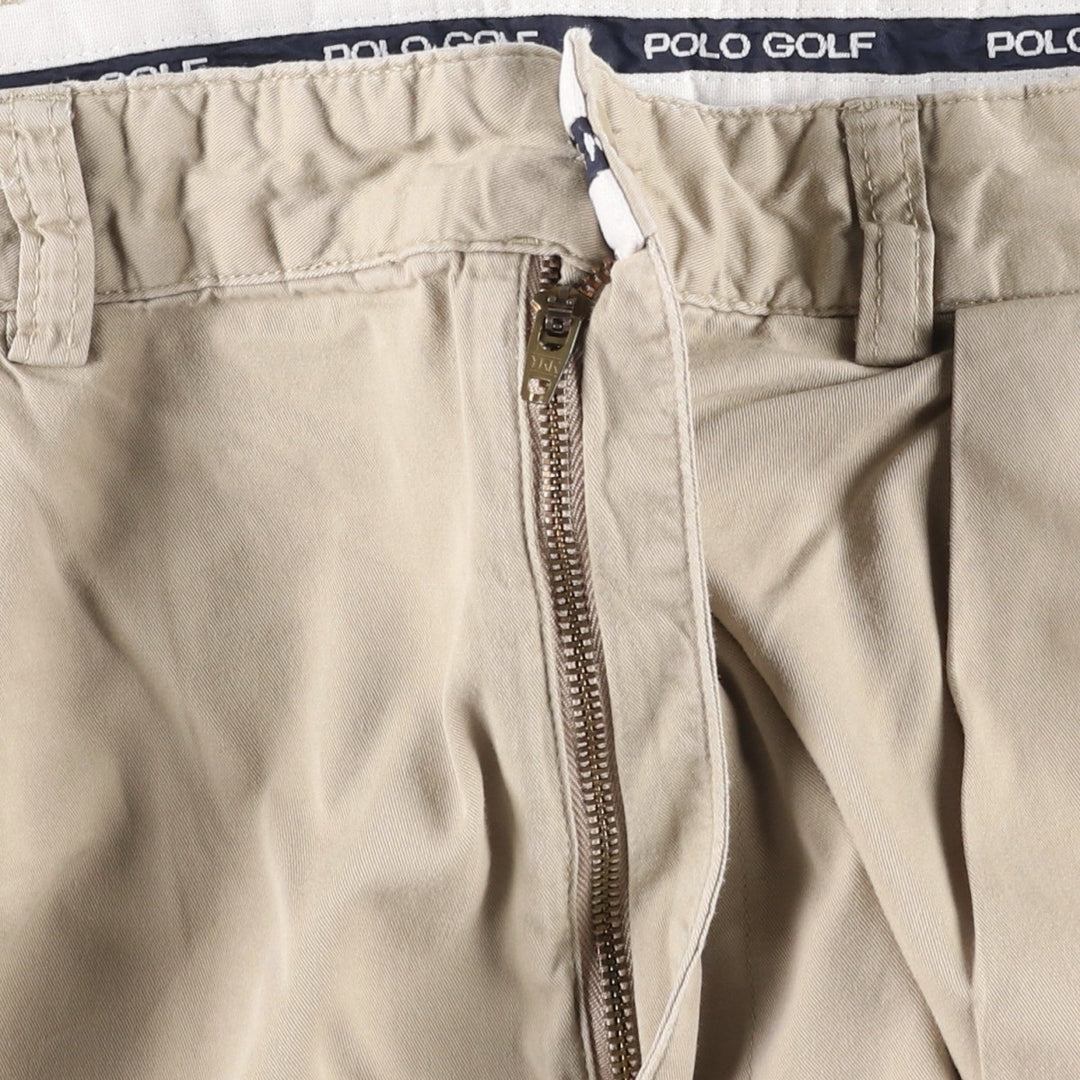 Ralph Lauren POLO GOLF CLASSIC GOLF SHORT Two-Pleat Chino Shorts, Men's Size W34 (approx.) cotton Beige type Vintage Second Hand