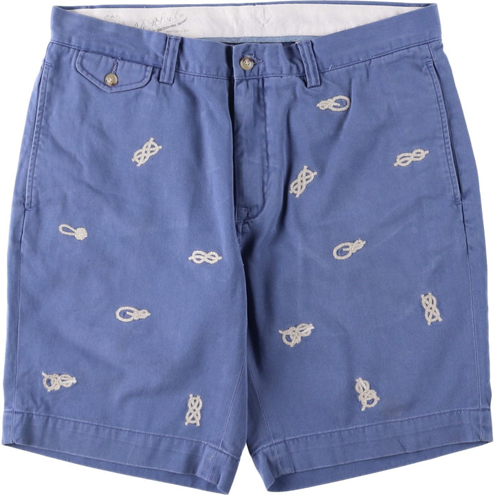 Ralph Lauren POLO RALPH LAUREN CLASSIC FIT all-over print chino shorts, men's size W36 (approx.) cotton blue type Vintage Second Hand