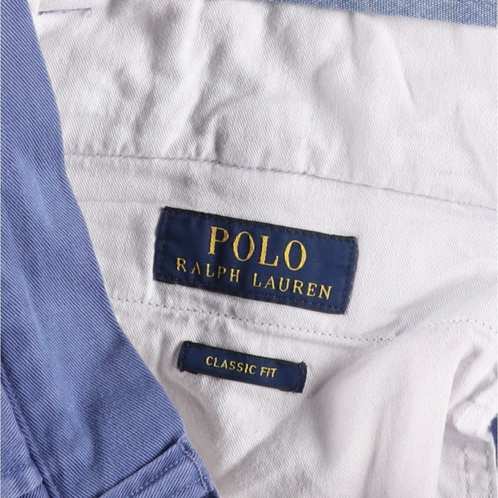 Ralph Lauren POLO RALPH LAUREN CLASSIC FIT all-over print chino shorts, men's size W36 (approx.) cotton blue type Vintage Second Hand