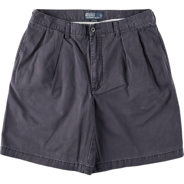 Ralph Lauren POLO by Ralph Lauren TYLER SHORT Two-pleat chino shorts, short pants, men's size W34 cotton navy blue type Vintage Second Hand