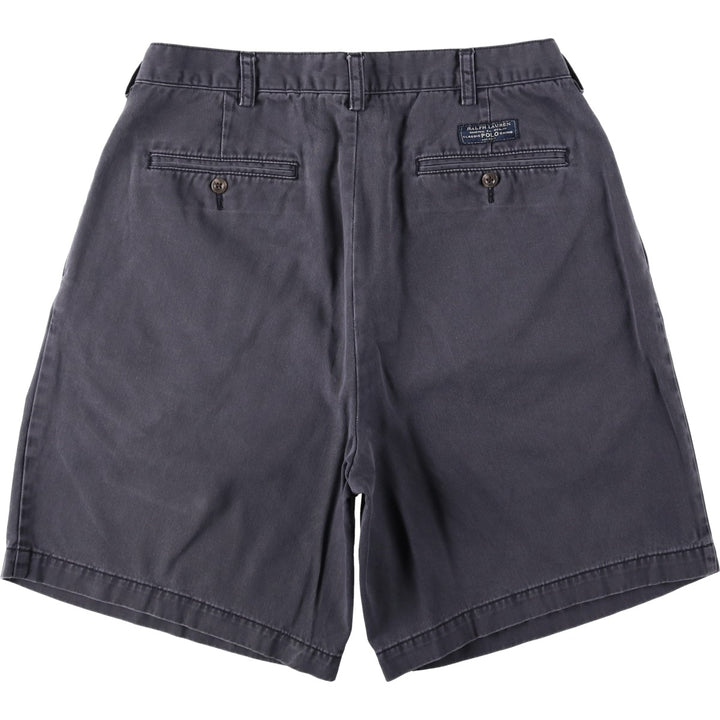 Ralph Lauren POLO by Ralph Lauren TYLER SHORT Two-pleat chino shorts, short pants, men's size W34 cotton navy blue type Vintage Second Hand