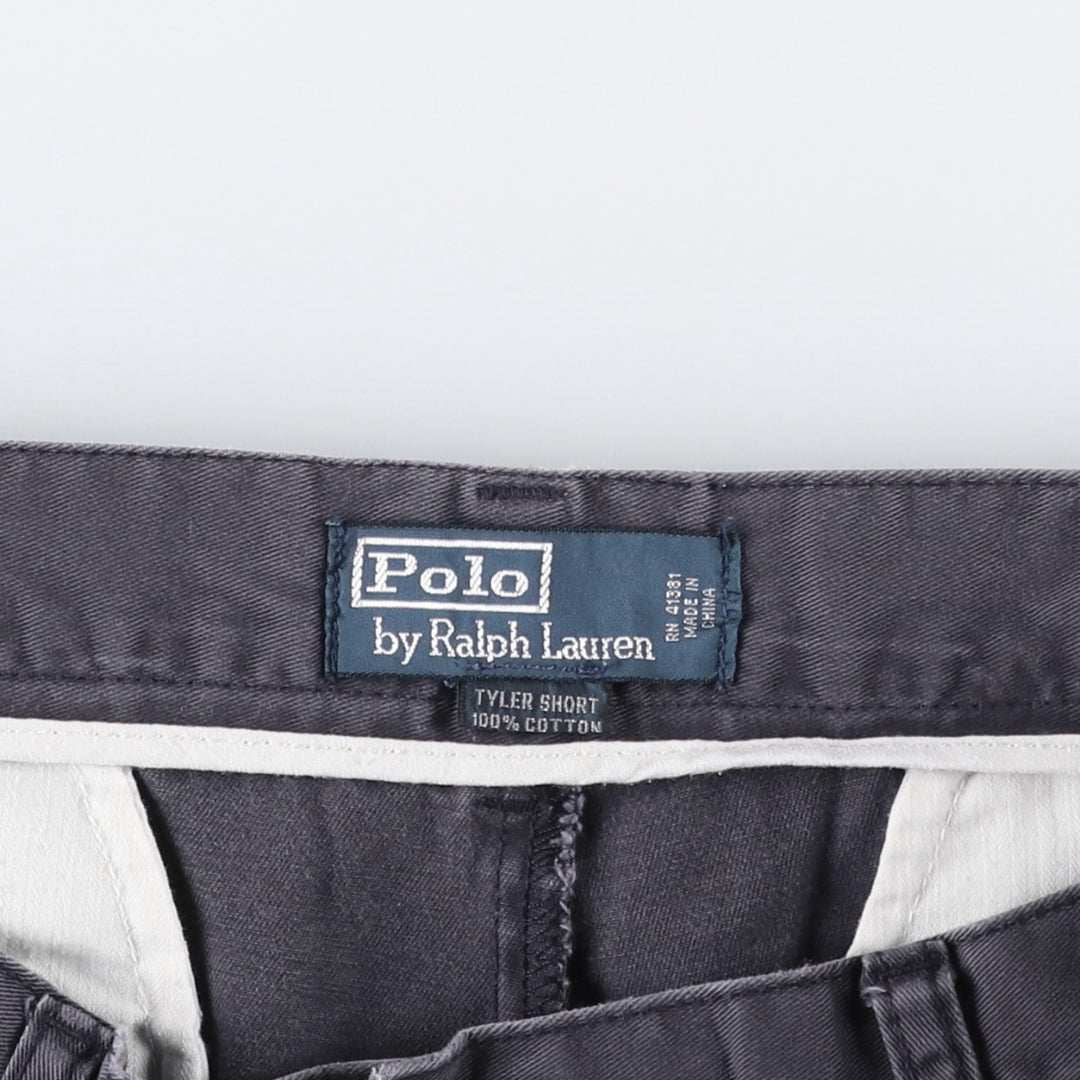 Ralph Lauren POLO by Ralph Lauren TYLER SHORT Two-pleat chino shorts, short pants, men's size W34 cotton navy blue type Vintage Second Hand