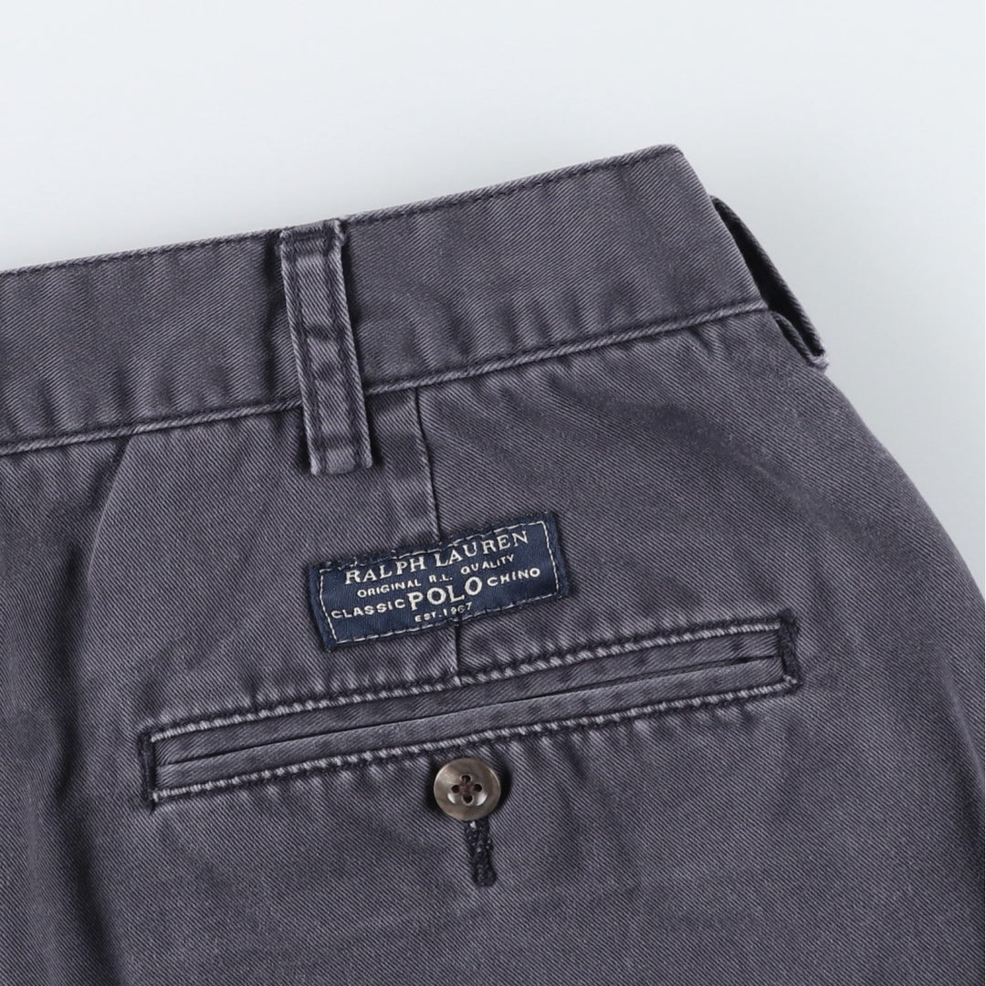 Ralph Lauren POLO by Ralph Lauren TYLER SHORT Two-pleat chino shorts, short pants, men's size W34 cotton navy blue type Vintage Second Hand
