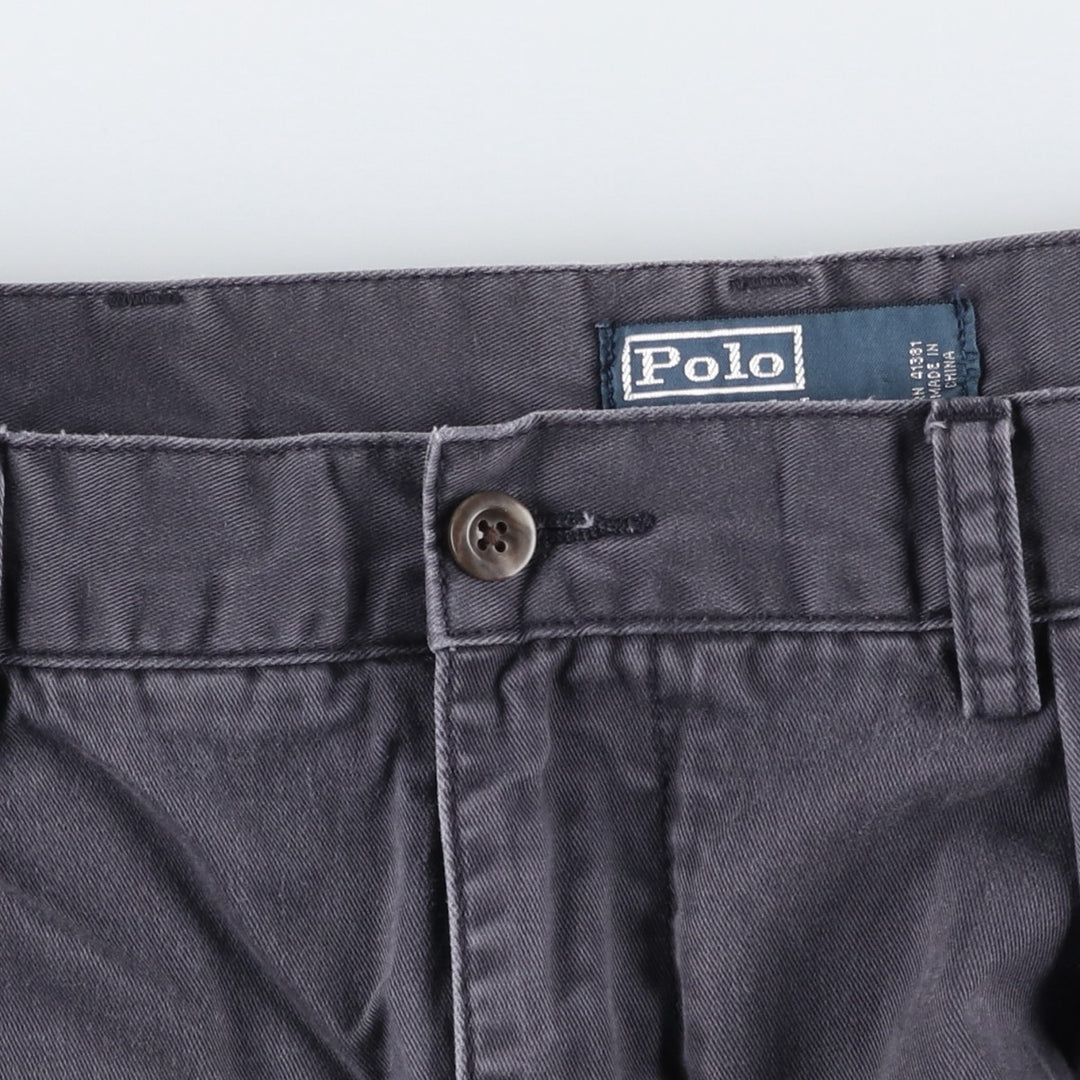Ralph Lauren POLO by Ralph Lauren TYLER SHORT Two-pleat chino shorts, short pants, men's size W34 cotton navy blue type Vintage Second Hand