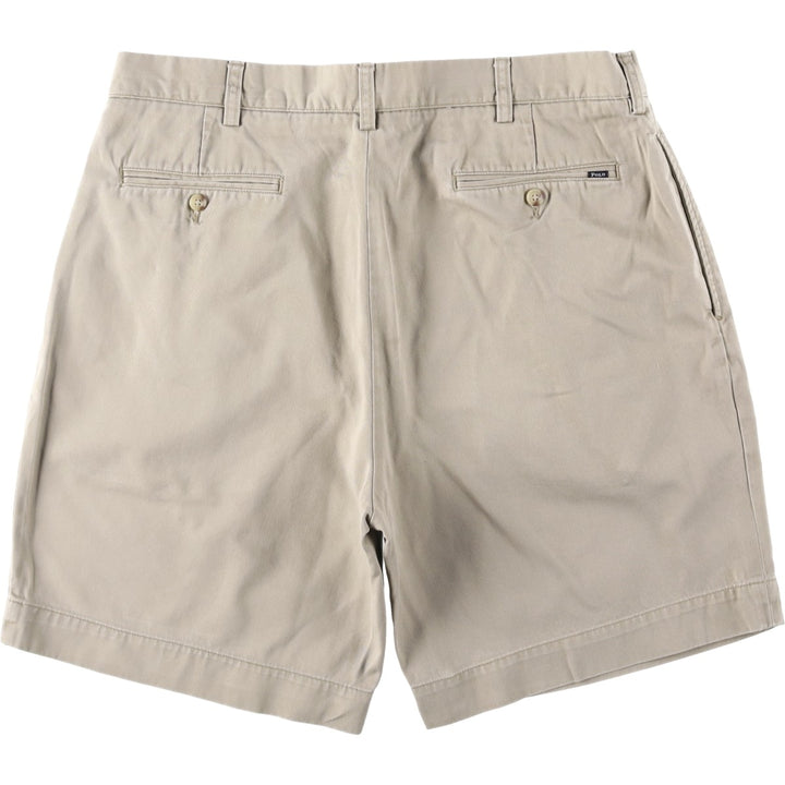Ralph Lauren POLO by Ralph Lauren CLASSIC PLEATES 9'' Two-Pleat Chino Shorts (Men's W37 equivalent) cotton Beige type Vintage Second Hand