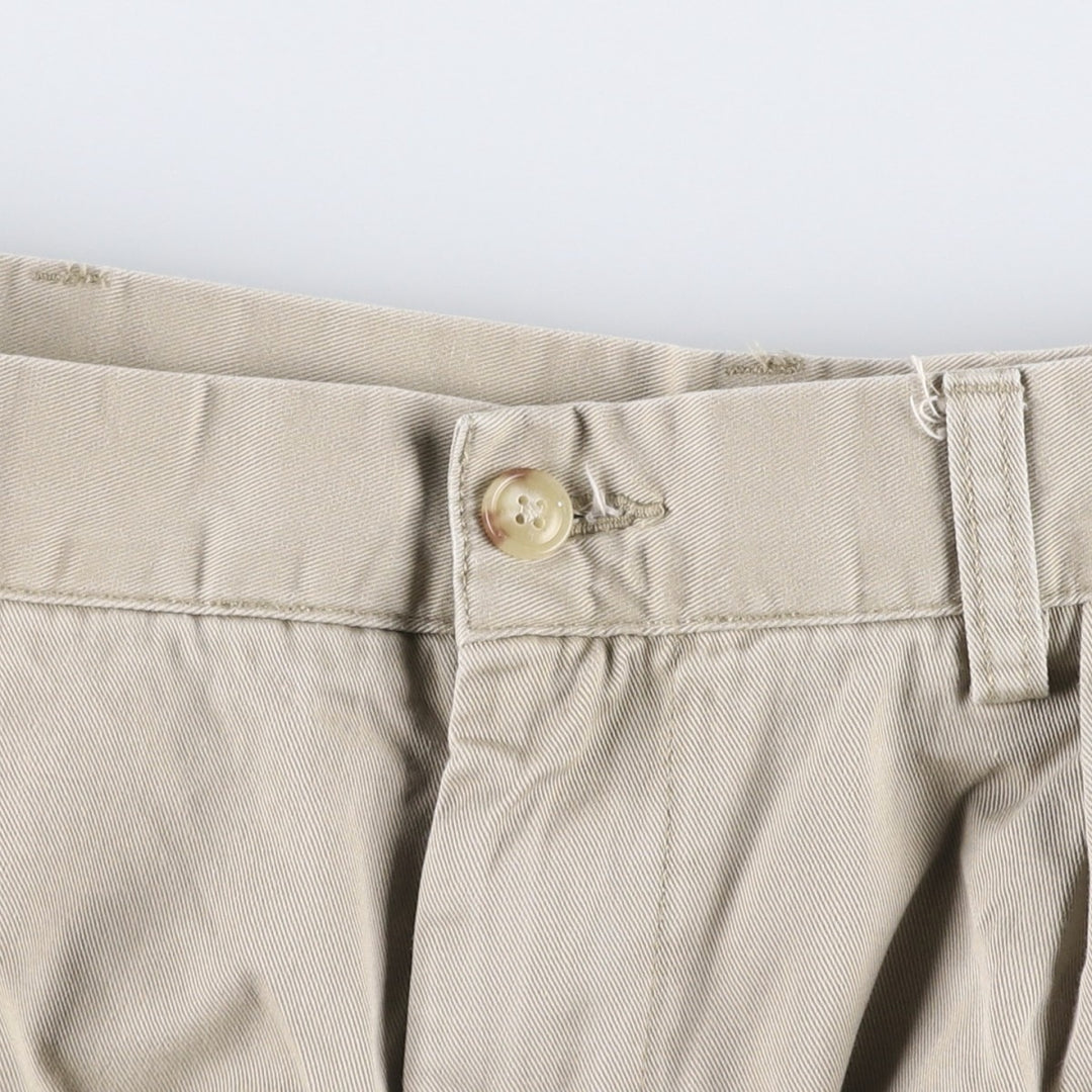 Ralph Lauren POLO by Ralph Lauren CLASSIC PLEATES 9'' Two-Pleat Chino Shorts (Men's W37 equivalent) cotton Beige type Vintage Second Hand