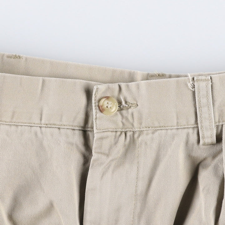 Ralph Lauren POLO by Ralph Lauren CLASSIC PLEATES 9'' Two-Pleat Chino Shorts (Men's W37 equivalent) cotton Beige type Vintage Second Hand