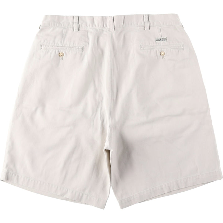 Ralph Lauren POLO by Ralph Lauren TYLER SHORT Two-pleat chino shorts, short pants, men's size W36 cotton ivory Vintage Second Hand
