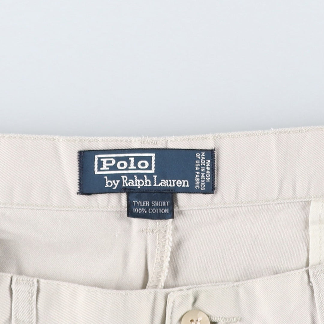 Ralph Lauren POLO by Ralph Lauren TYLER SHORT Two-pleat chino shorts, short pants, men's size W36 cotton ivory Vintage Second Hand