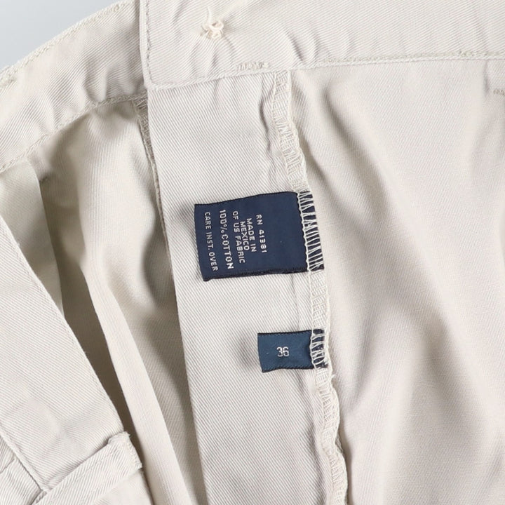 Ralph Lauren POLO by Ralph Lauren TYLER SHORT Two-pleat chino shorts, short pants, men's size W36 cotton ivory Vintage Second Hand