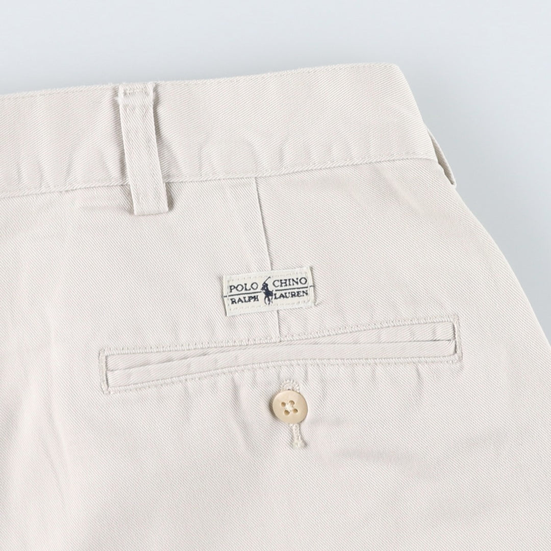 Ralph Lauren POLO by Ralph Lauren TYLER SHORT Two-pleat chino shorts, short pants, men's size W36 cotton ivory Vintage Second Hand