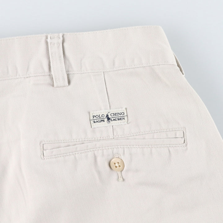 Ralph Lauren POLO by Ralph Lauren TYLER SHORT Two-pleat chino shorts, short pants, men's size W36 cotton ivory Vintage Second Hand