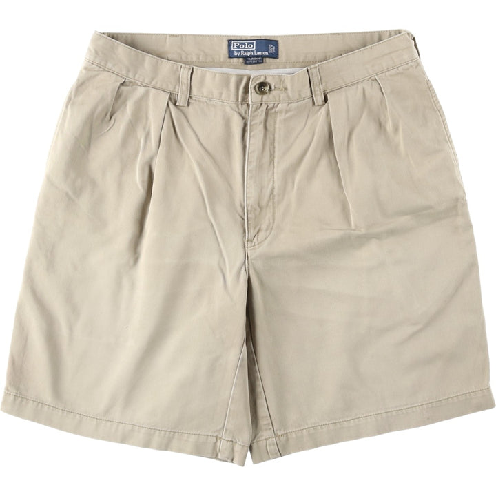 Ralph Lauren POLO by Ralph Lauren TYLER SHORT Two-pleat chino shorts, short pants, men's size W34 cotton Beige type Vintage Second Hand