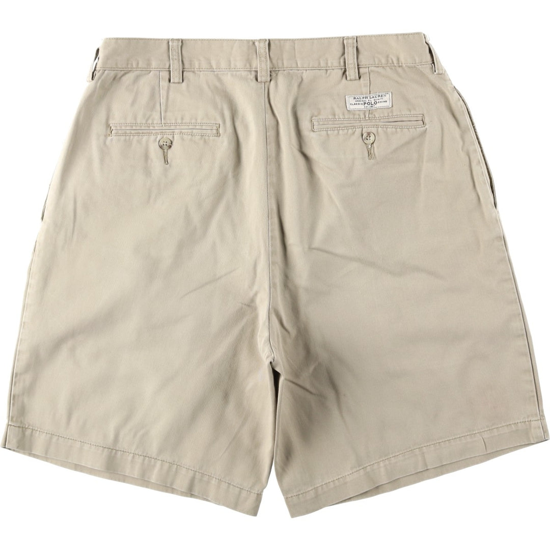 Ralph Lauren POLO by Ralph Lauren TYLER SHORT Two-pleat chino shorts, short pants, men's size W34 cotton Beige type Vintage Second Hand