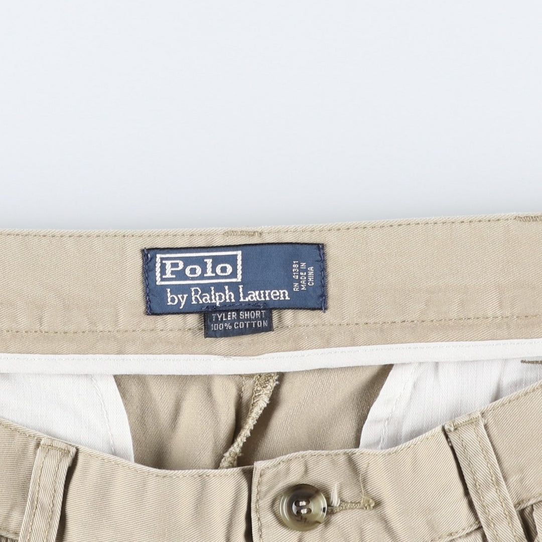 Ralph Lauren POLO by Ralph Lauren TYLER SHORT Two-pleat chino shorts, short pants, men's size W34 cotton Beige type Vintage Second Hand