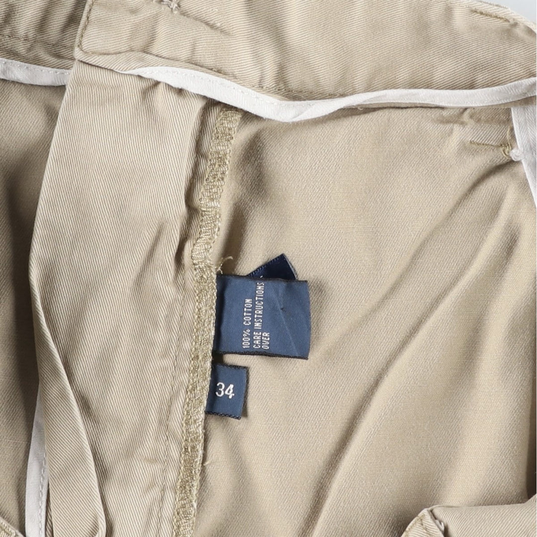 Ralph Lauren POLO by Ralph Lauren TYLER SHORT Two-pleat chino shorts, short pants, men's size W34 cotton Beige type Vintage Second Hand