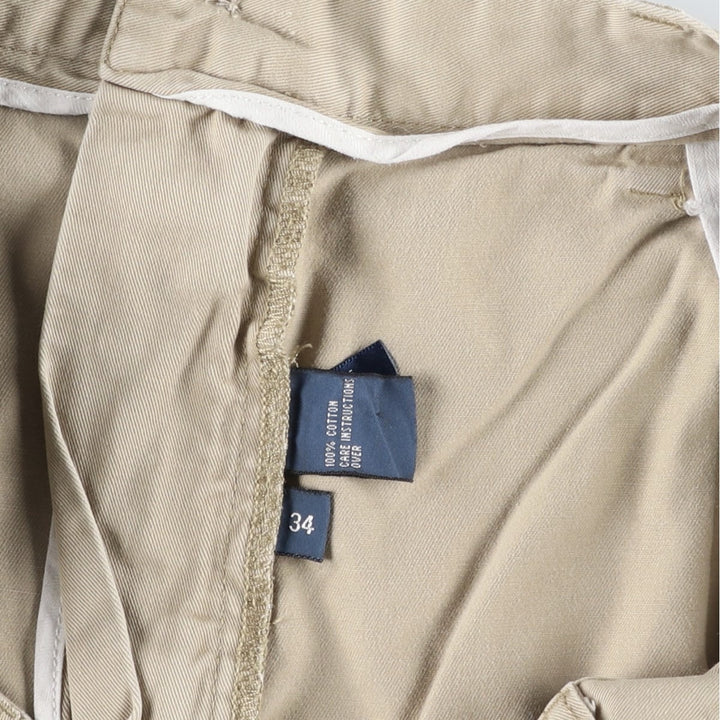 Ralph Lauren POLO by Ralph Lauren TYLER SHORT Two-pleat chino shorts, short pants, men's size W34 cotton Beige type Vintage Second Hand