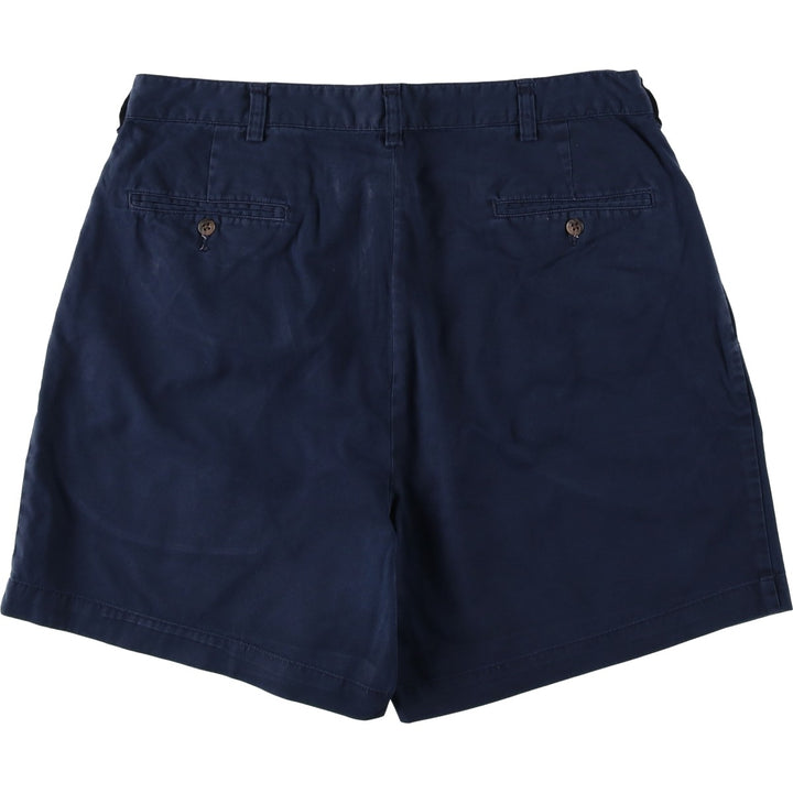 Ralph Lauren POLO by Ralph Lauren ANDREW SHORT Two-pleat chino shorts, short pants, men's size W35 cotton navy blue type Vintage Second Hand