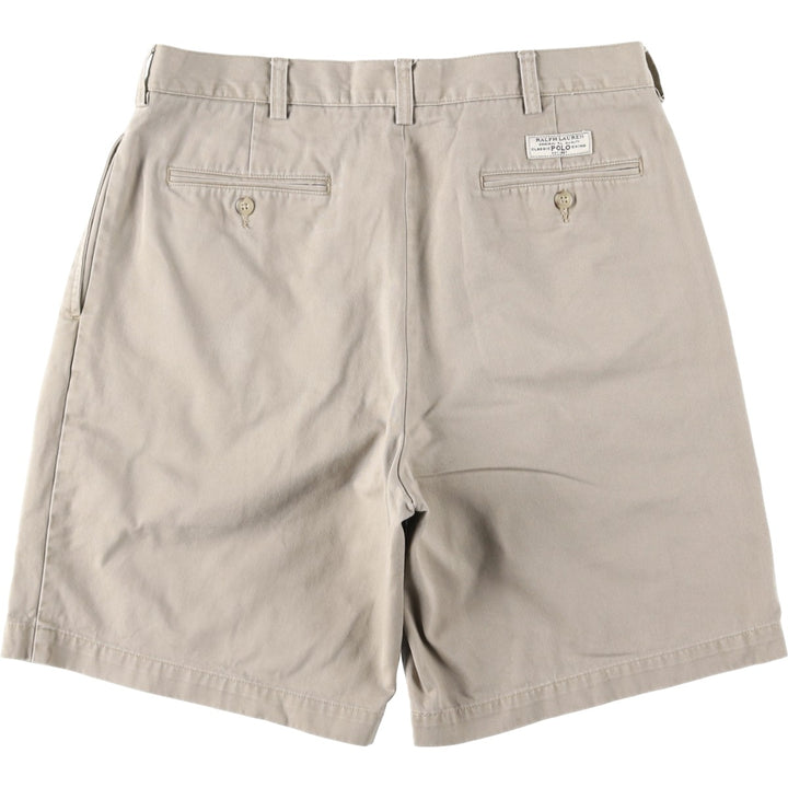 Ralph Lauren POLO by Ralph Lauren TYLER SHORT Two-pleat chino shorts, short pants, men's w35 equivalent cotton beige type brown Vintage Second Hand