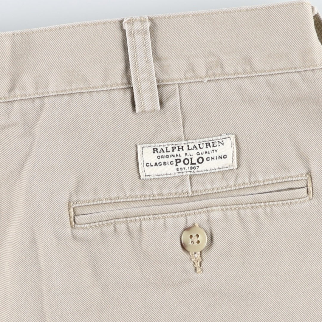 Ralph Lauren POLO by Ralph Lauren TYLER SHORT Two-pleat chino shorts, short pants, men's w35 equivalent cotton beige type brown Vintage Second Hand