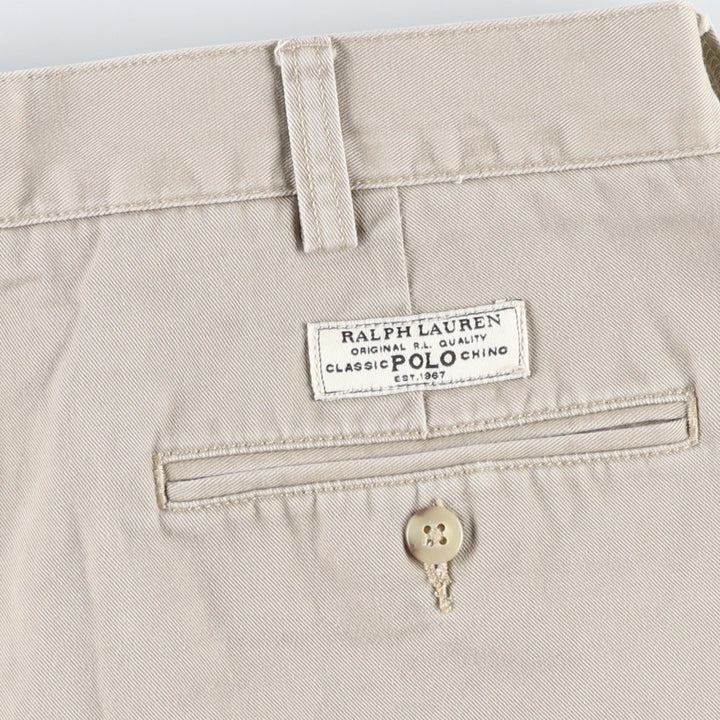 Ralph Lauren POLO by Ralph Lauren TYLER SHORT Two-pleat chino shorts, short pants, men's w35 equivalent cotton beige type brown Vintage Second Hand