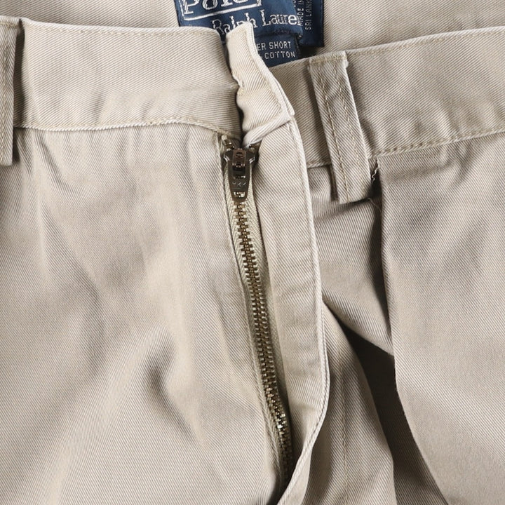 Ralph Lauren POLO by Ralph Lauren TYLER SHORT Two-pleat chino shorts, short pants, men's w35 equivalent cotton beige type brown Vintage Second Hand