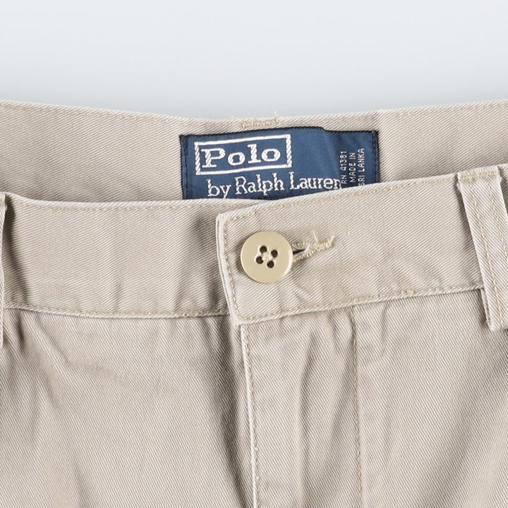 Ralph Lauren POLO by Ralph Lauren TYLER SHORT Two-pleat chino shorts, short pants, men's w35 equivalent cotton beige type brown Vintage Second Hand