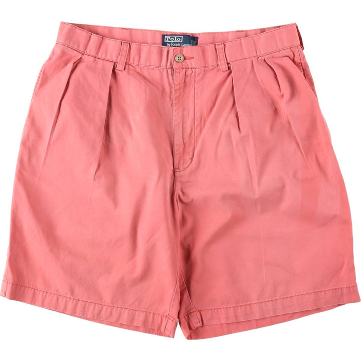 Ralph Lauren POLO by Ralph Lauren TYLER SHORT Two-pleat chino shorts, short pants, men's size W34 cotton red type Vintage Second Hand