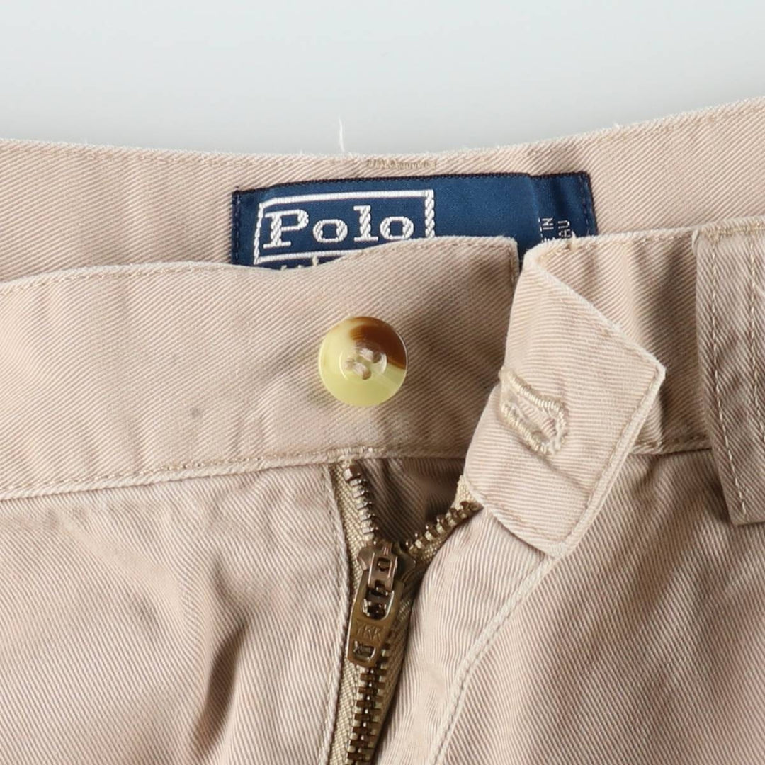 Ralph Lauren POLO by Ralph Lauren ANDREW SHORT Two-pleat chino shorts, short pants, men's size W34 cotton Beige type Vintage Second Hand