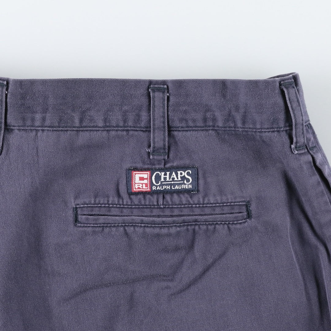 Ralph Lauren CHAPS Two-Pleat Chino Shorts, Men's Size W36 (approx.) cotton navy blue type Vintage Second Hand