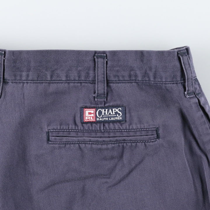 Ralph Lauren CHAPS Two-Pleat Chino Shorts, Men's Size W36 (approx.) cotton navy blue type Vintage Second Hand