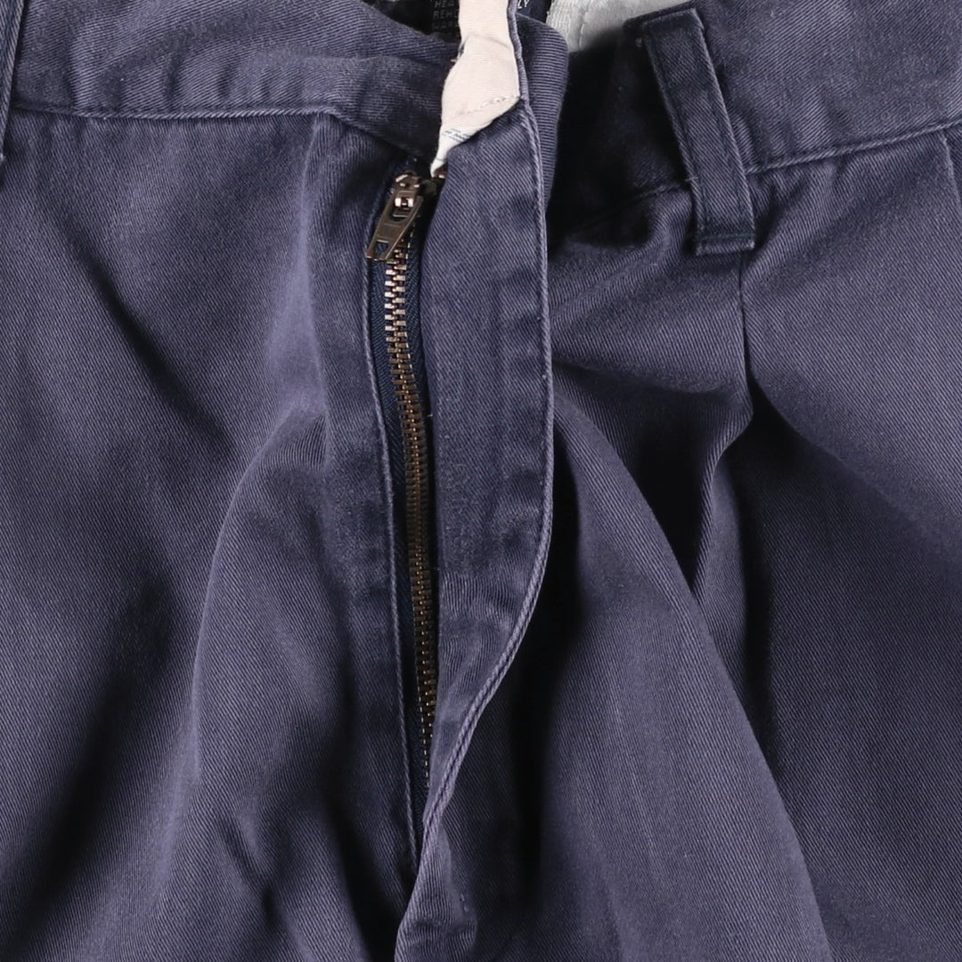 Ralph Lauren CHAPS Two-Pleat Chino Shorts, Men's Size W36 (approx.) cotton navy blue type Vintage Second Hand