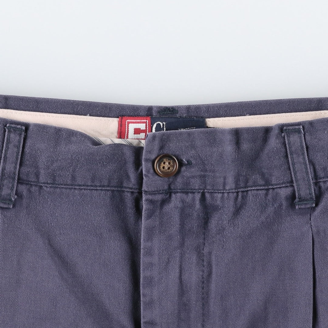 Ralph Lauren CHAPS Two-Pleat Chino Shorts, Men's Size W36 (approx.) cotton navy blue type Vintage Second Hand