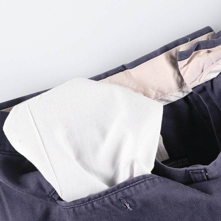 Ralph Lauren CHAPS Two-Pleat Chino Shorts, Men's Size W36 (approx.) cotton navy blue type Vintage Second Hand