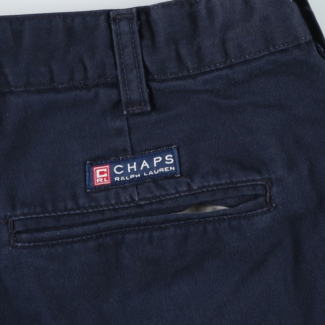 Ralph Lauren CHAPS Two-Pleat Chino Shorts, Men's Size W35 (approx.) cotton navy blue type Vintage Second Hand