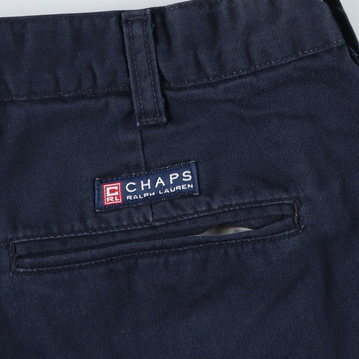 Ralph Lauren CHAPS Two-Pleat Chino Shorts, Men's Size W35 (approx.) cotton navy blue type Vintage Second Hand