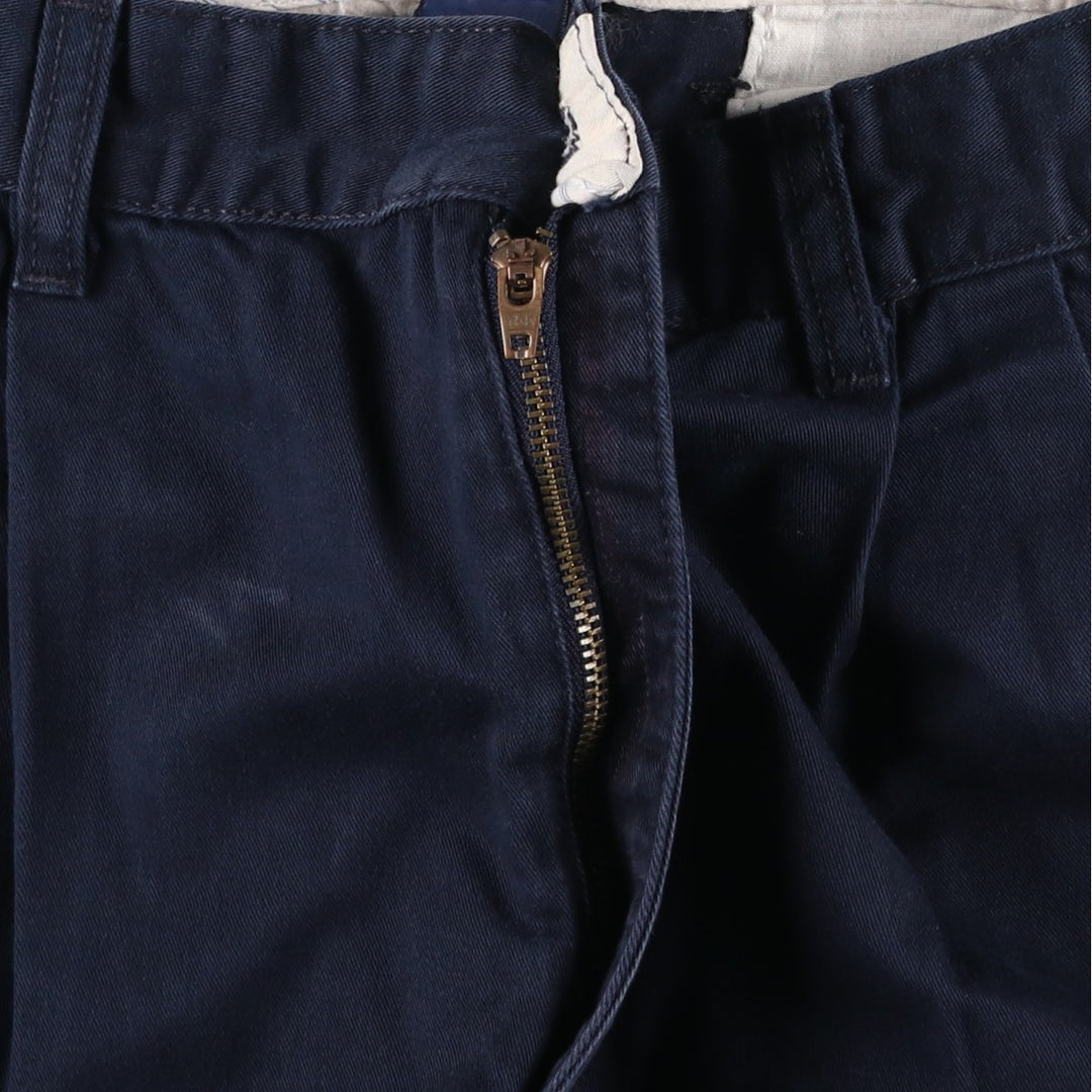 Ralph Lauren CHAPS Two-Pleat Chino Shorts, Men's Size W35 (approx.) cotton navy blue type Vintage Second Hand