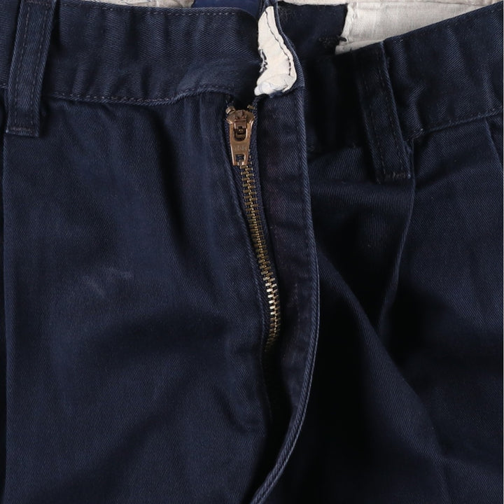 Ralph Lauren CHAPS Two-Pleat Chino Shorts, Men's Size W35 (approx.) cotton navy blue type Vintage Second Hand