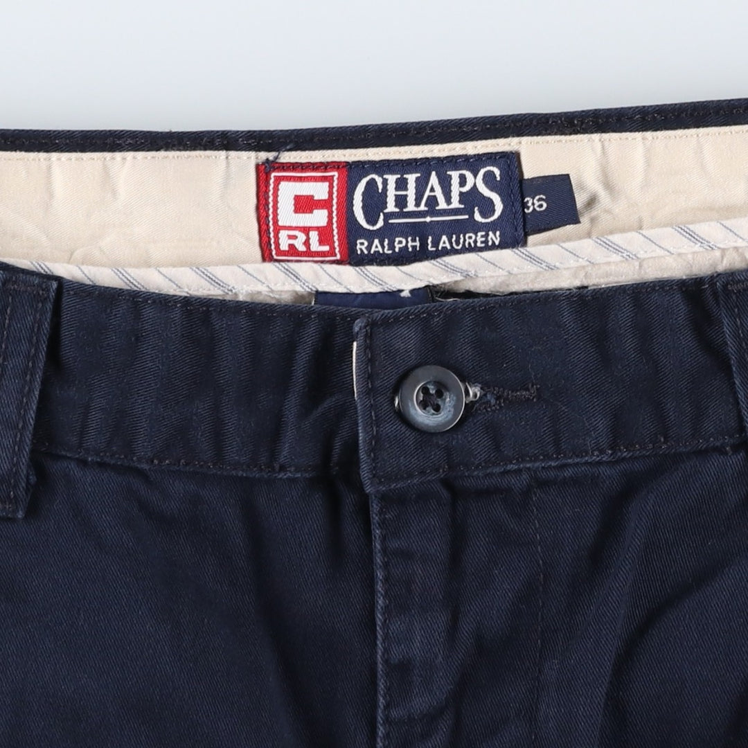 Ralph Lauren CHAPS Two-Pleat Chino Shorts, Men's Size W35 (approx.) cotton navy blue type Vintage Second Hand