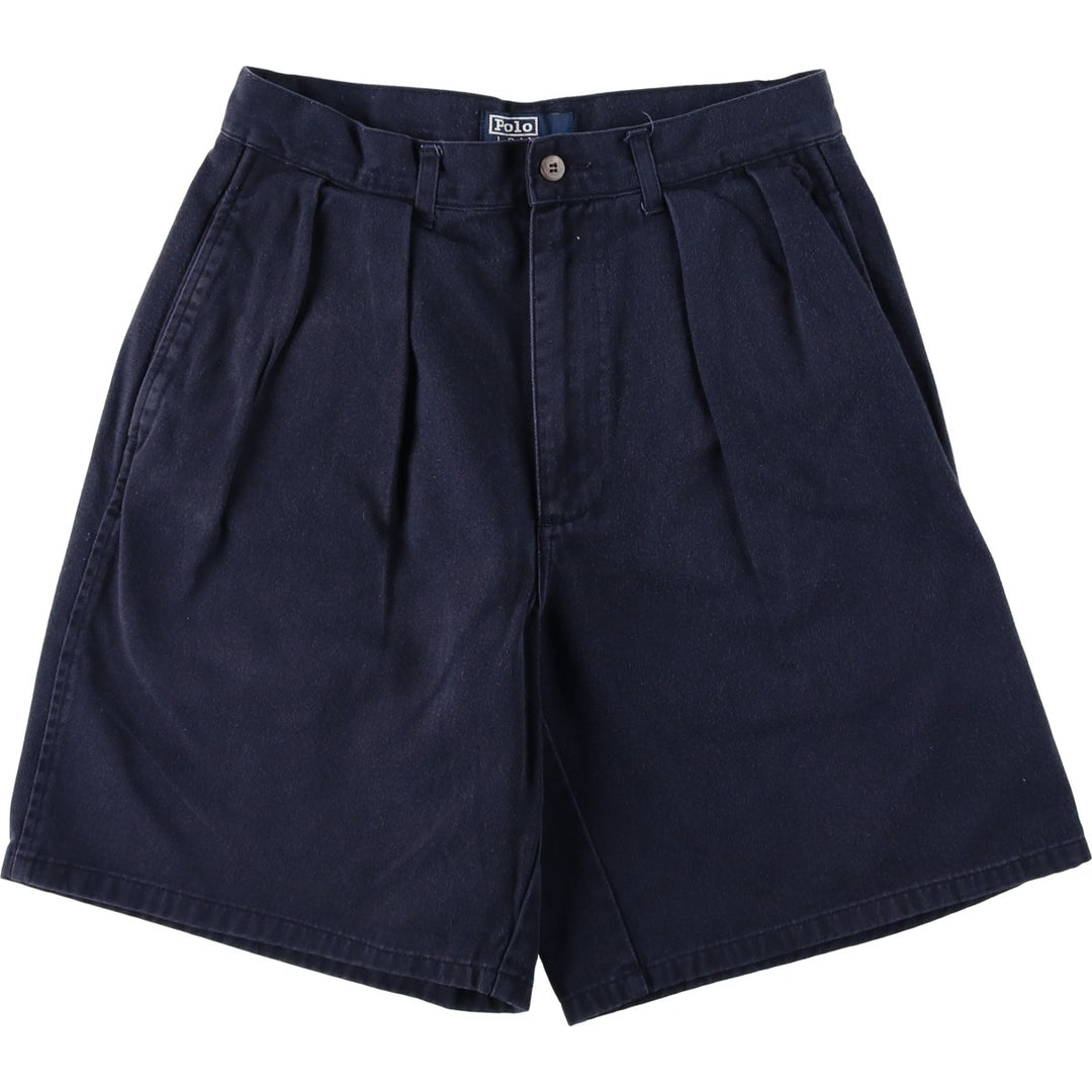 Ralph Lauren POLO by Ralph Lauren Two-pleat Chino Shorts Shorts Men's W29 cotton navy blue type Vintage Second Hand