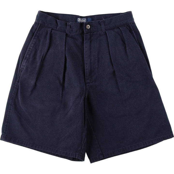 Ralph Lauren POLO by Ralph Lauren Two-pleat Chino Shorts Shorts Men's W29 cotton navy blue type Vintage Second Hand