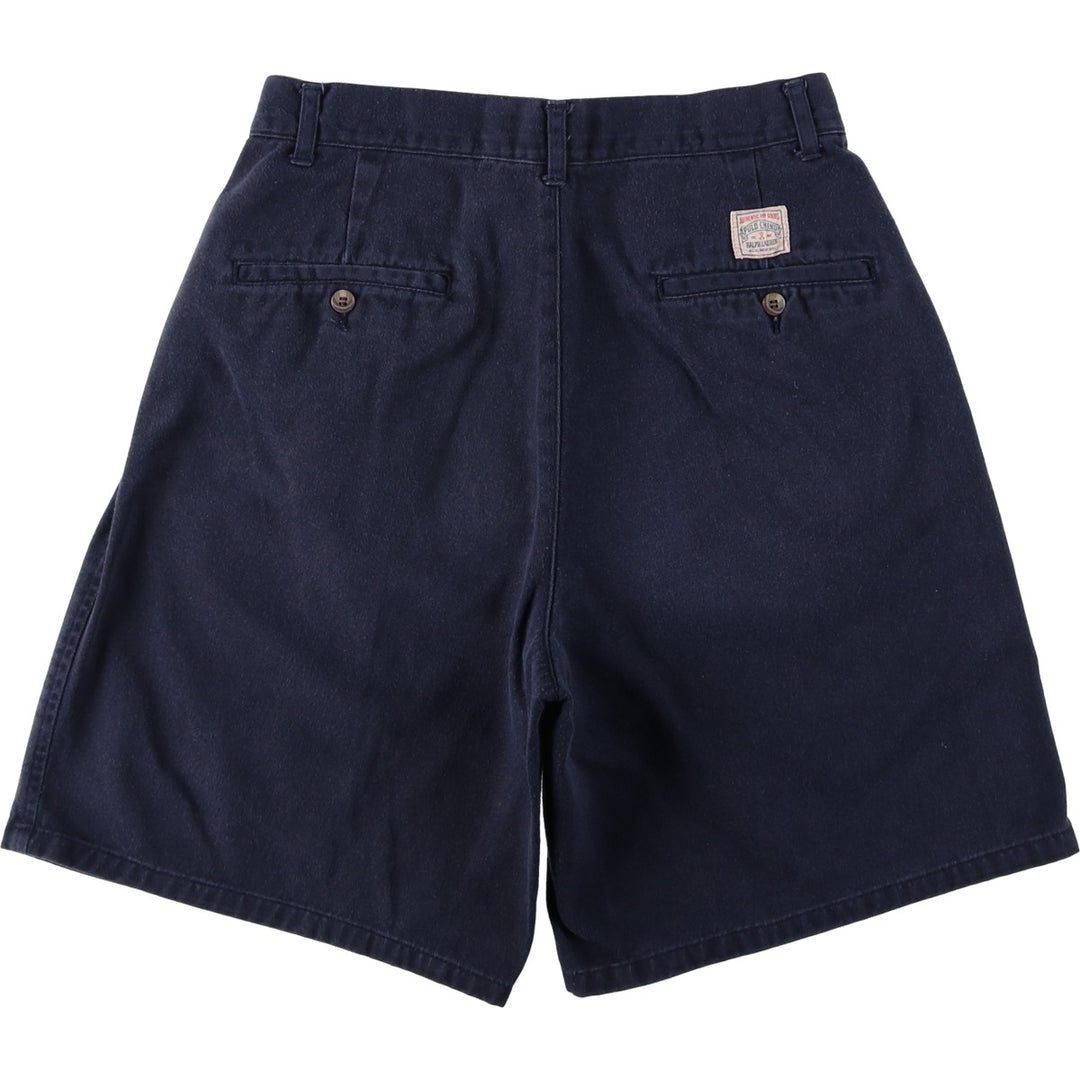 Ralph Lauren POLO by Ralph Lauren Two-pleat Chino Shorts Shorts Men's W29 cotton navy blue type Vintage Second Hand