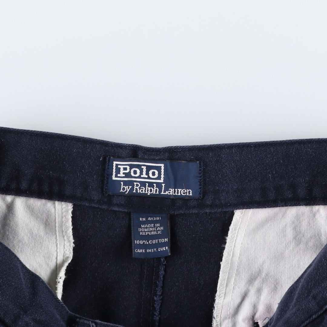 Ralph Lauren POLO by Ralph Lauren Two-pleat Chino Shorts Shorts Men's W29 cotton navy blue type Vintage Second Hand
