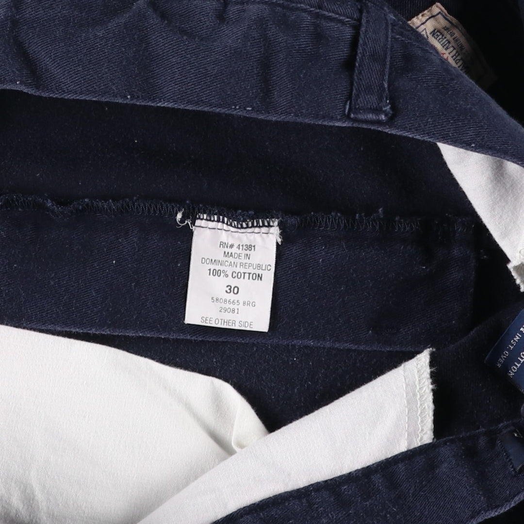 Ralph Lauren POLO by Ralph Lauren Two-pleat Chino Shorts Shorts Men's W29 cotton navy blue type Vintage Second Hand