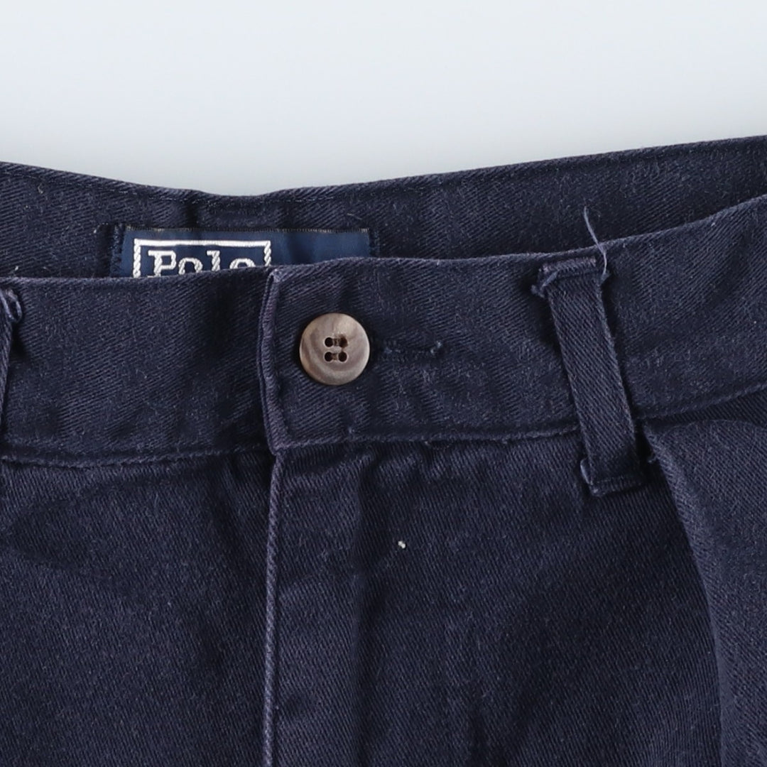 Ralph Lauren POLO by Ralph Lauren Two-pleat Chino Shorts Shorts Men's W29 cotton navy blue type Vintage Second Hand
